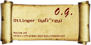 Ottinger Györgyi névjegykártya